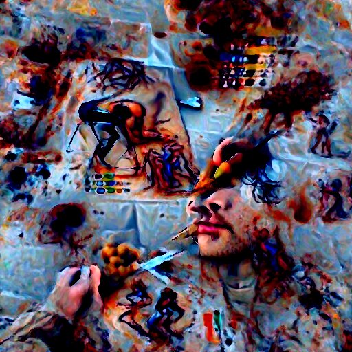 Inhuman artist creating art